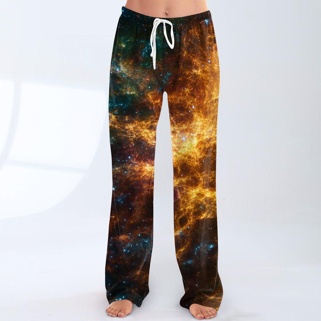 Женская повседневная мода Женские спортивные домашние рождественские пижамные брюки Длинные брюки