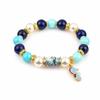 Crystal Sea Turtle Bracelet Pendant Floral Print Beaded Jewelry  For Women Men