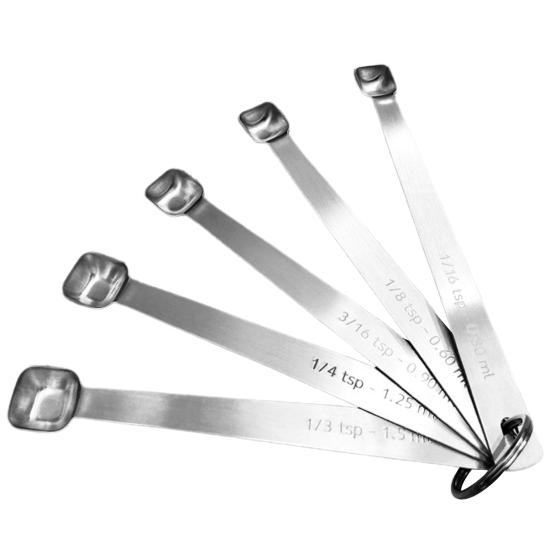 1 Set Measuring Spoon Food Grade Polished Surface Rustproof High Precise Clear Scale Stainless Steel Seasoning Spice