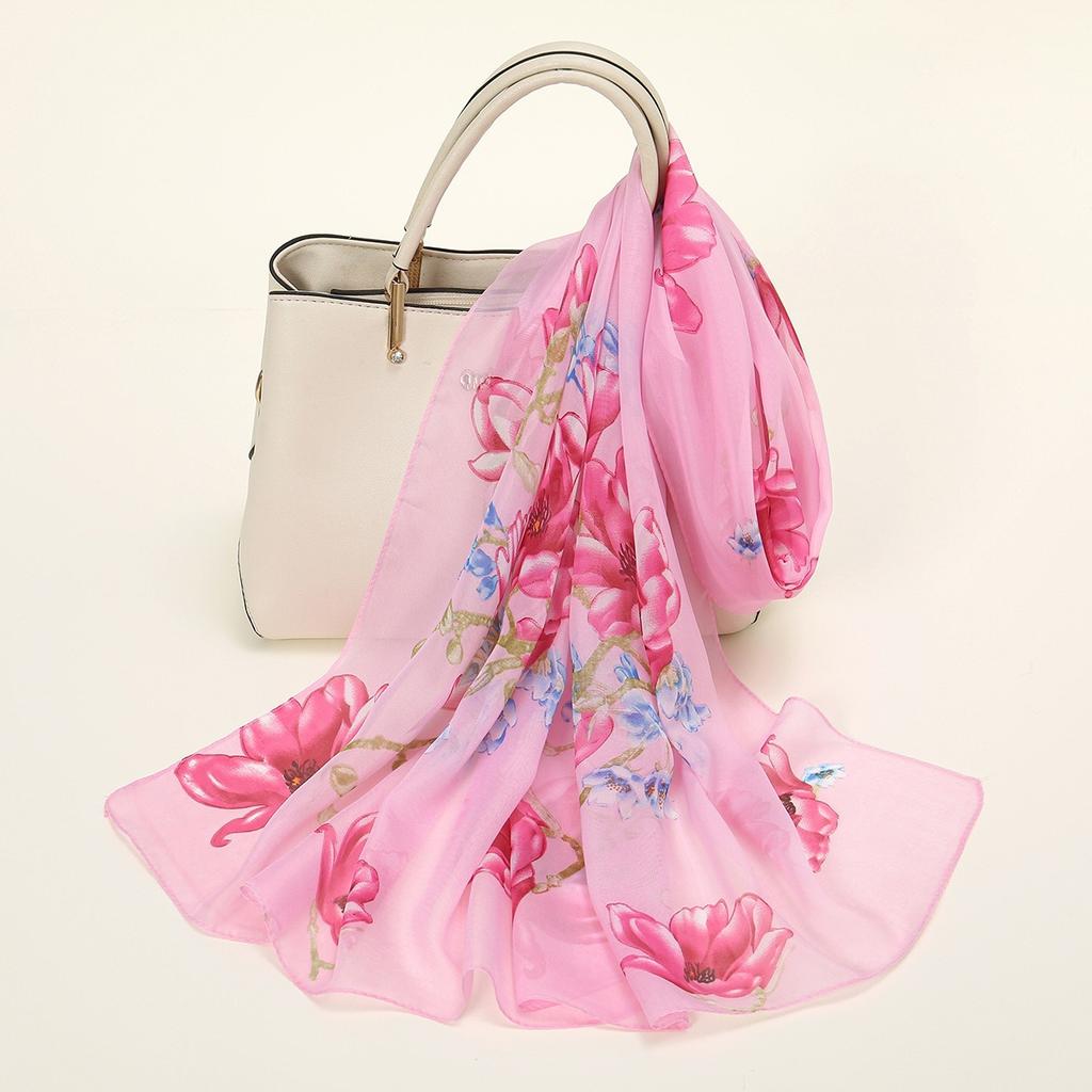 Шифоновые шарфы для женщин Весенние профессиональные шарфы Простые принтованные шарфы для женщин