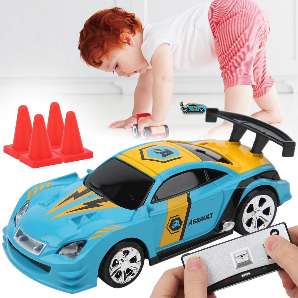 Mini RC Car with Can Box Power Induction Fourway Remote Control APP Dual Mode Child Toy Model(Blue )