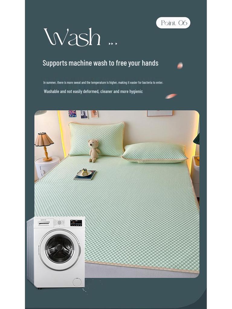 Матрас из ледяных бобов, прохладный комплект покрывал - стиль простыни на резинке для общежитий, комнат с кондиционером, ощущение ледяного шелка.