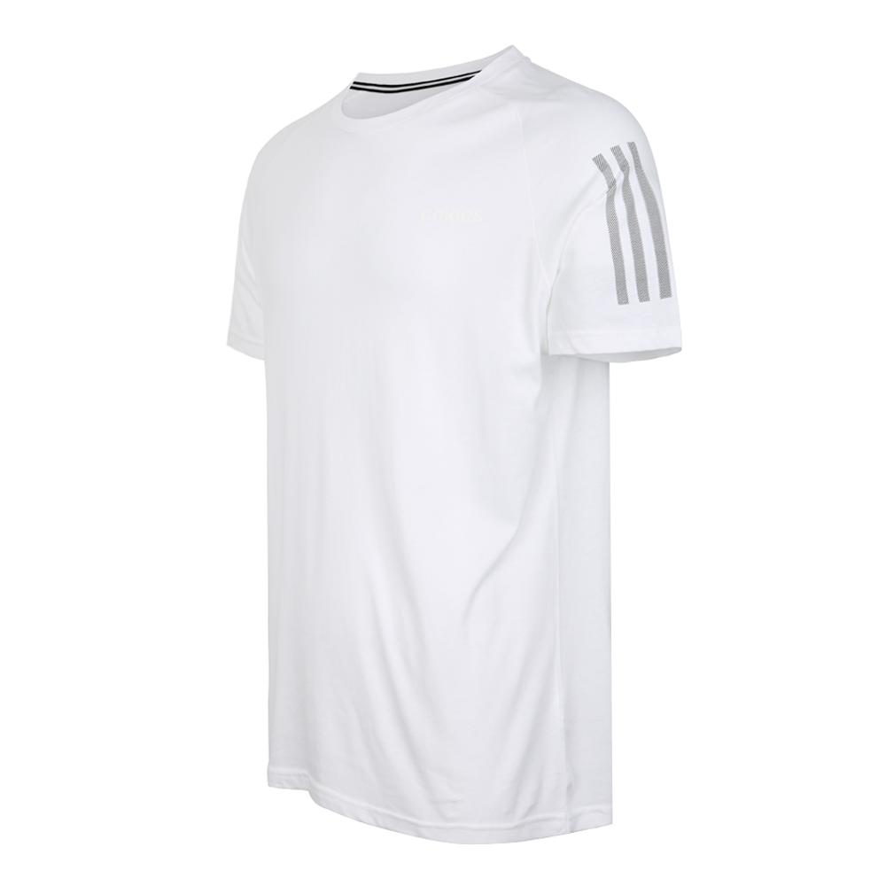 Adidas Футболка Neo M Ce 3S в полоску, повседневная, удобная, с коротким рукавом, мужские топы, белая DM4273