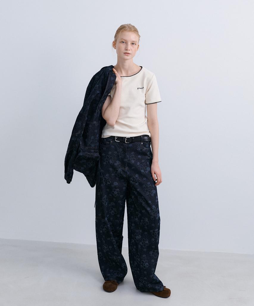 Epinggeulleo Flower Denim - Navy