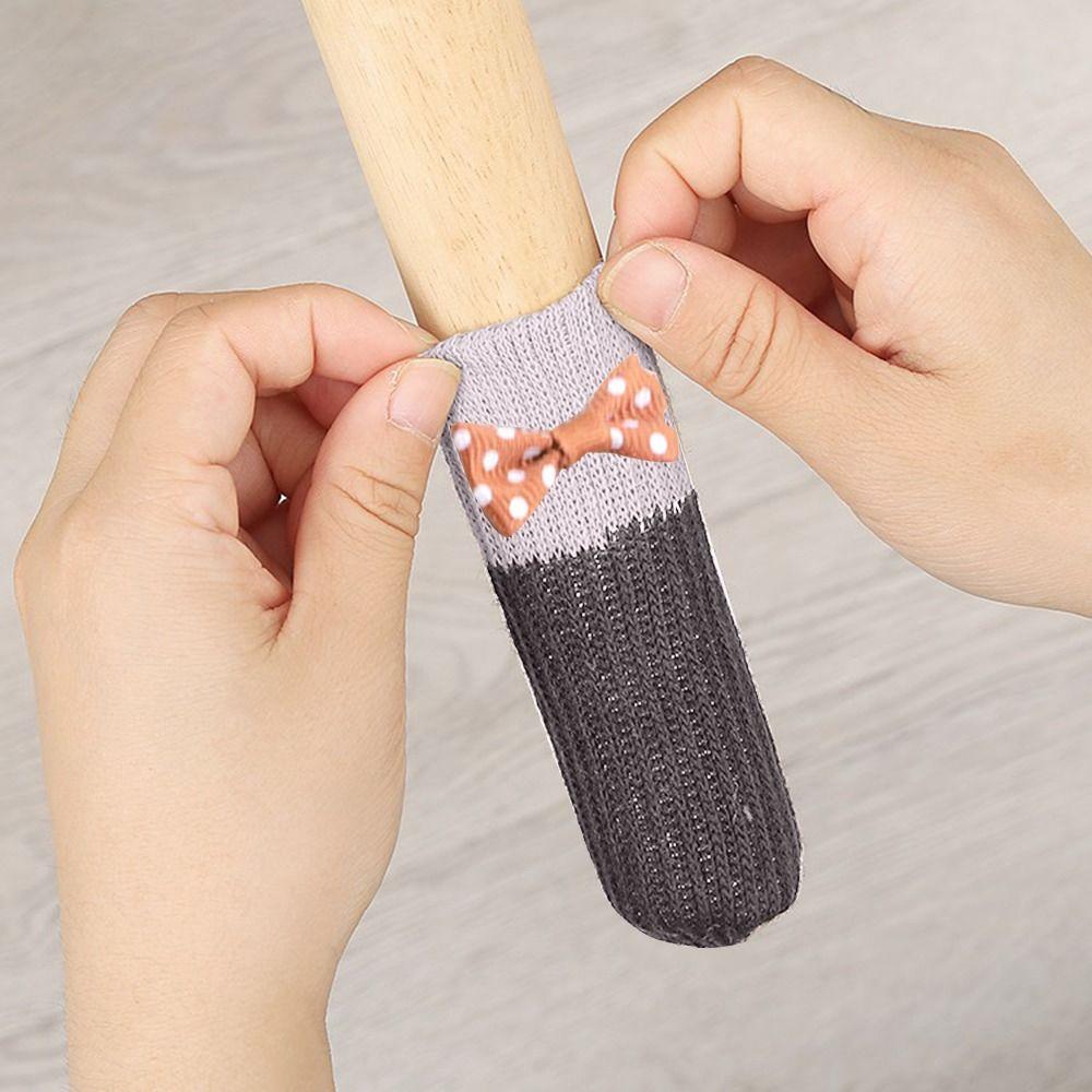 4Pcs New Elastic Furniture Socks Thickened Anti scratch Knitted Socks Wear-resistant Non Slip Furniture Booties Home