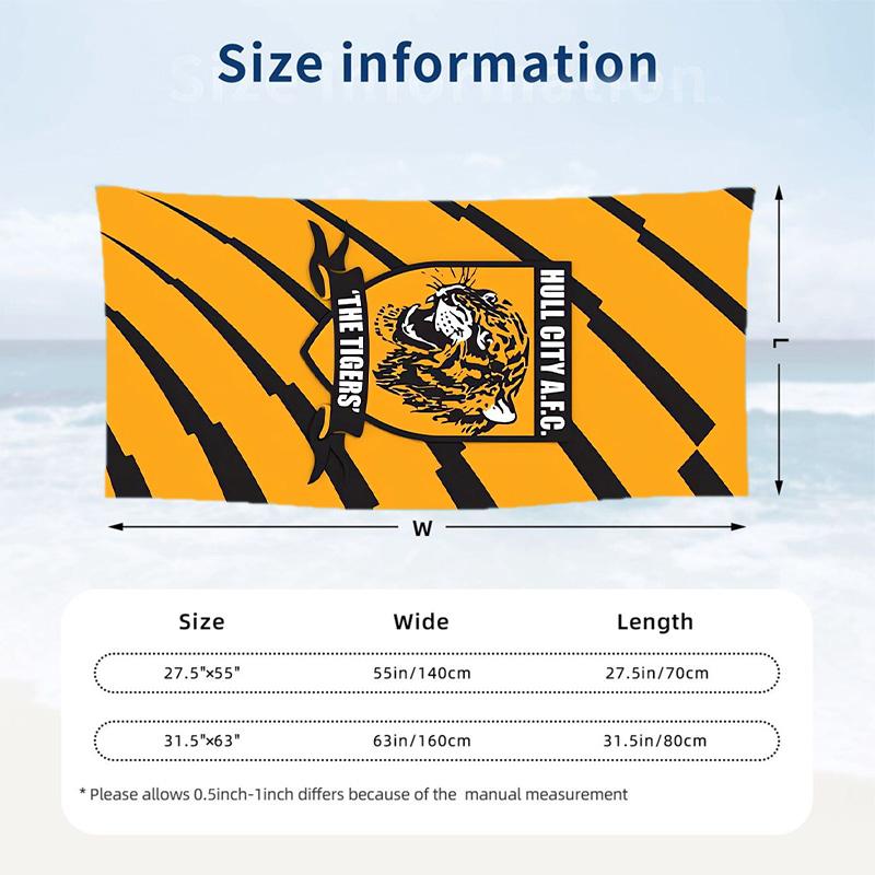 Модное пляжное полотенце Hull FC, портативное, мягкое, быстросохнущее, для плавания, кемпинга, отпуска