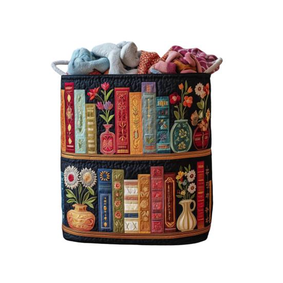 Quilted Laundry Basket, Thick Durable Fabric Storage Hamper, with Reinforced Handles, Clothes Toys Organizer for Home Decor