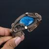 Elegant Neon Apatite Gemstone Pure Copper Wire Wrapped Handmade Cuff/Bangle Jewelry