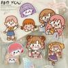 Cartoon Girl Embroidered Sticker Patch: Self-Adhesive DIY Cloth Accessory
