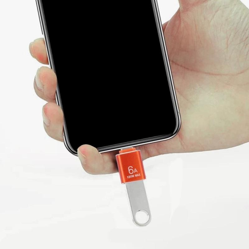 Прочный металлический адаптер Type C на USB OTG конвертер для быстрой передачи данных, зарядка 120 Вт 6 А и подключение устройств