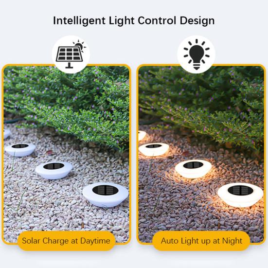 4 шт. Солнечные грунтовые фонари Водонепроницаемые уличные ландшафтные светильники Светодиодная газонная лампа