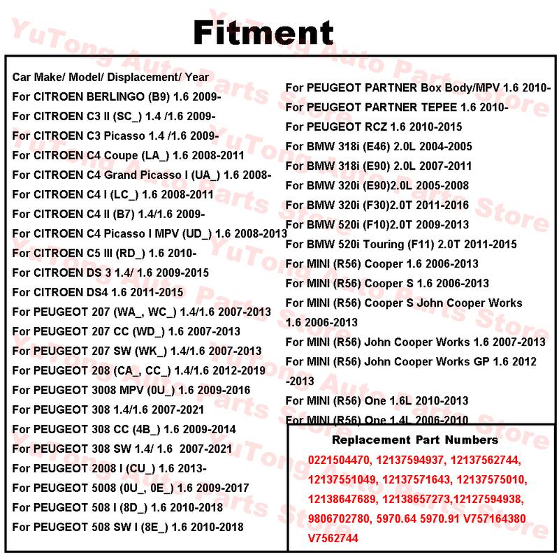 Ignition Coils For PEUGEOT 207 1.4 1.6L 308 CC 3008 208 2008 508 5008 2009 Partner Tepee Citroen C3 C4 BMW 320i E90 Accessories
