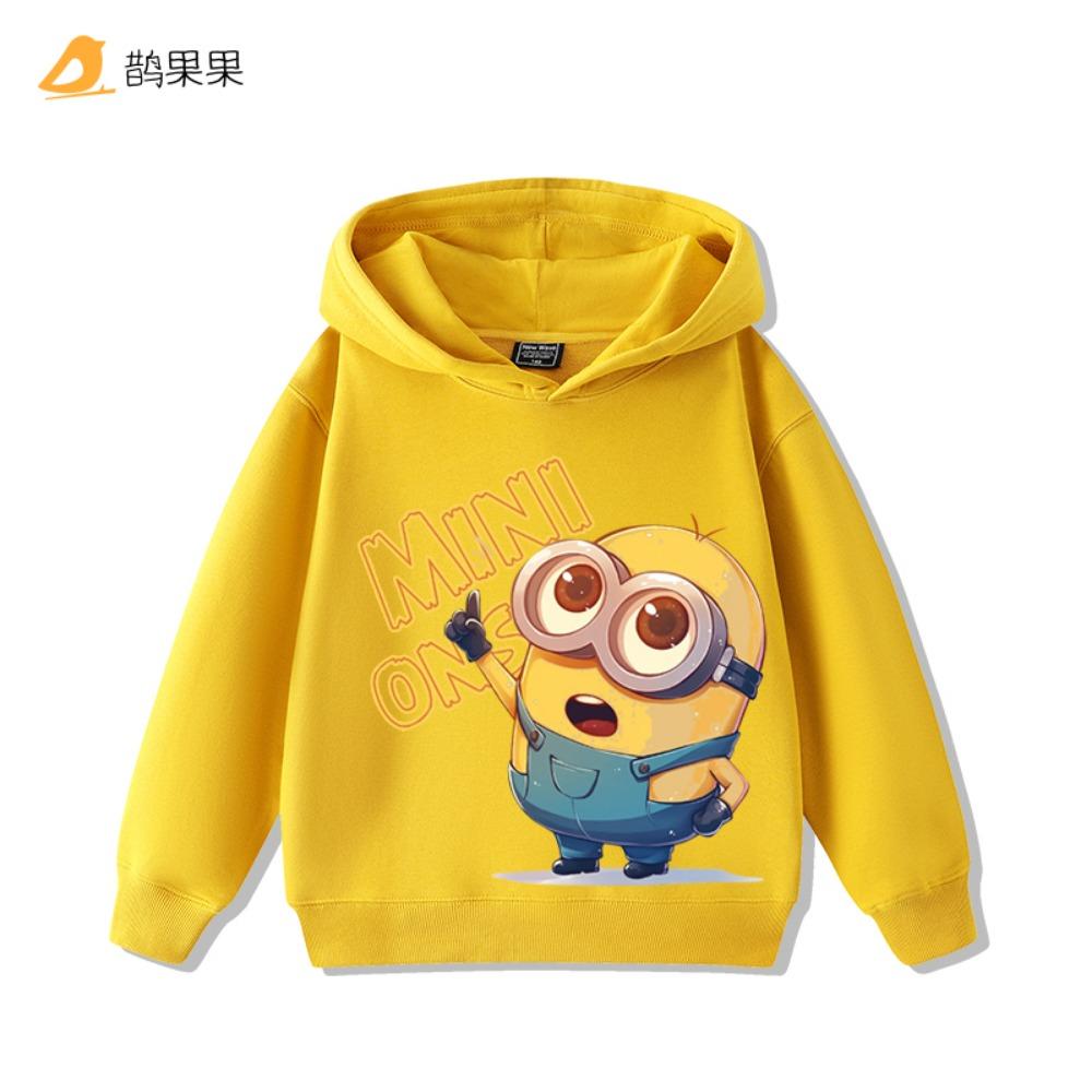 Minion Double-Sided Printed Children's Sweatshirt - Fall/Winter Boys' and Girls' Outdoor Loose Comfortable Hooded Top