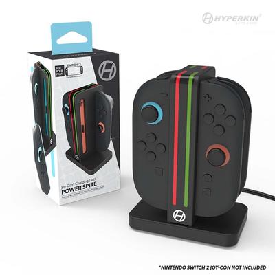 Зарядная станция Hyperkin Power Spire для Nintendo Switch 2 Заряжает до 4 одновременно Стильный вертикальный дизайн подставки Joy-Con Joy-Cons &