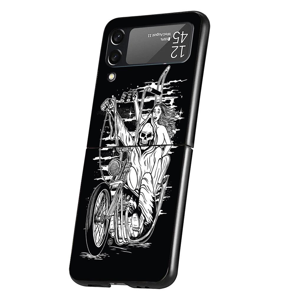 Motorcycle Gear Phone Case For Samsung Galaxy Z Flip 7 6 5 4 3 5G Cover ZFlip7 ZFlip6 ZFlip4 ZFlip5 ZFlip3 Coque Fundas Galaxy Z