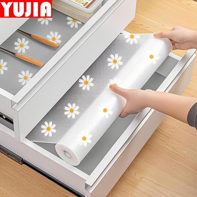 Пластиковый коврик-рулон для цветочной полки Водонепроницаемый Пыленепроницаемый Нескользящий Коврик для кухонного шкафа Влагостойкий Коврик для холодильника/стола