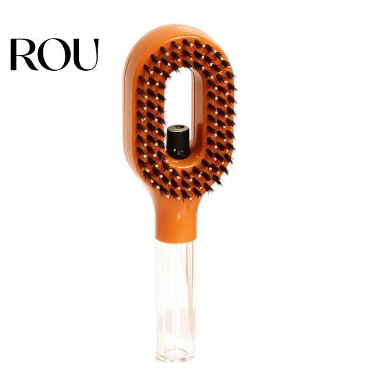 Water Spray Hairbrush Heart Shape Hair Brush, Frizz Control Scalp Massage 55ML Refillable Misting Brush for Dry, Flyaway & Tangled Long Detangler