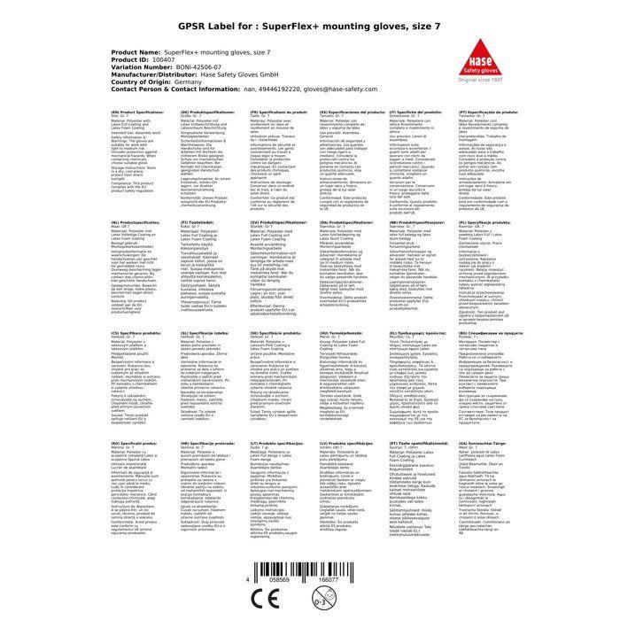 Gants de Montage SuperFlex+ Taille 7, Gants de Travail