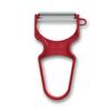 VICTORINOX RAPID Serrated Peeler with Sprout Serrated Can Be Used To Peel Soft Fruits As Well As Hard Peeler, Blade, Remover, 10.9cm, Blade, Red,