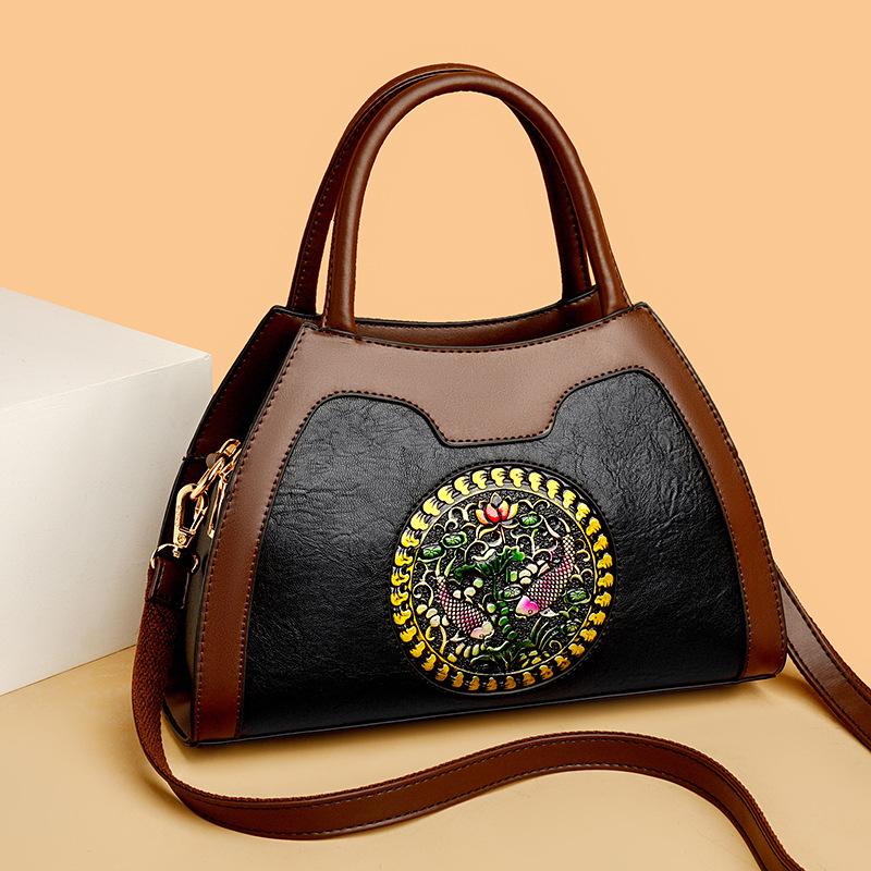 Emgrand Kangaroo Genuine Soft Leather Bag Women's 2025 New Large Capacity Handheld Women's Bag Shoulder Bag Shopping Bag