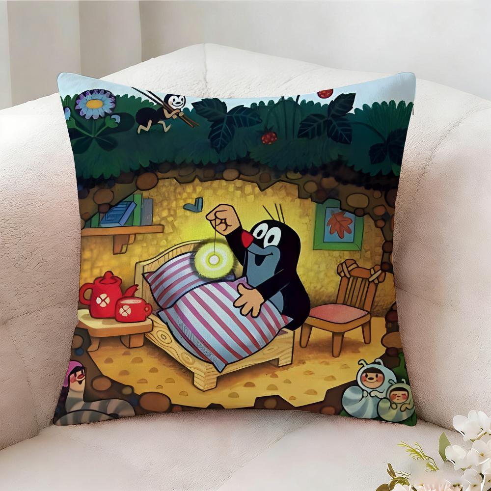 The LLittle Mole Anime Pillow Case Pillowcase Doublesided Printed Sofa Cushion Bedroom Headboard Pillow