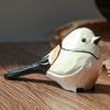Vintage Long-tailed Tit Figurine Cute Bird Statue Durable Robin Bird Ornament  Garden Decor
