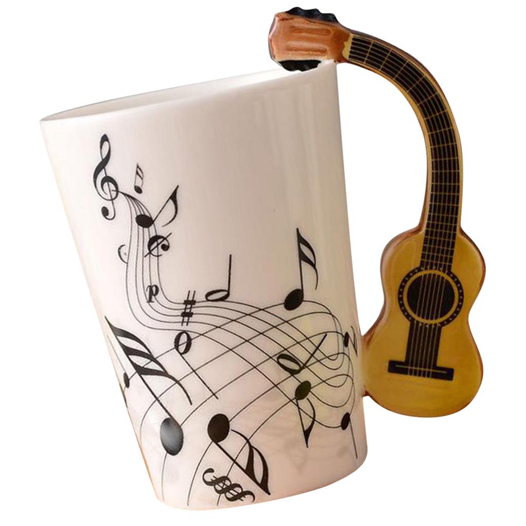 Креативная керамическая чашка для кофе с ручкой в виде гитары