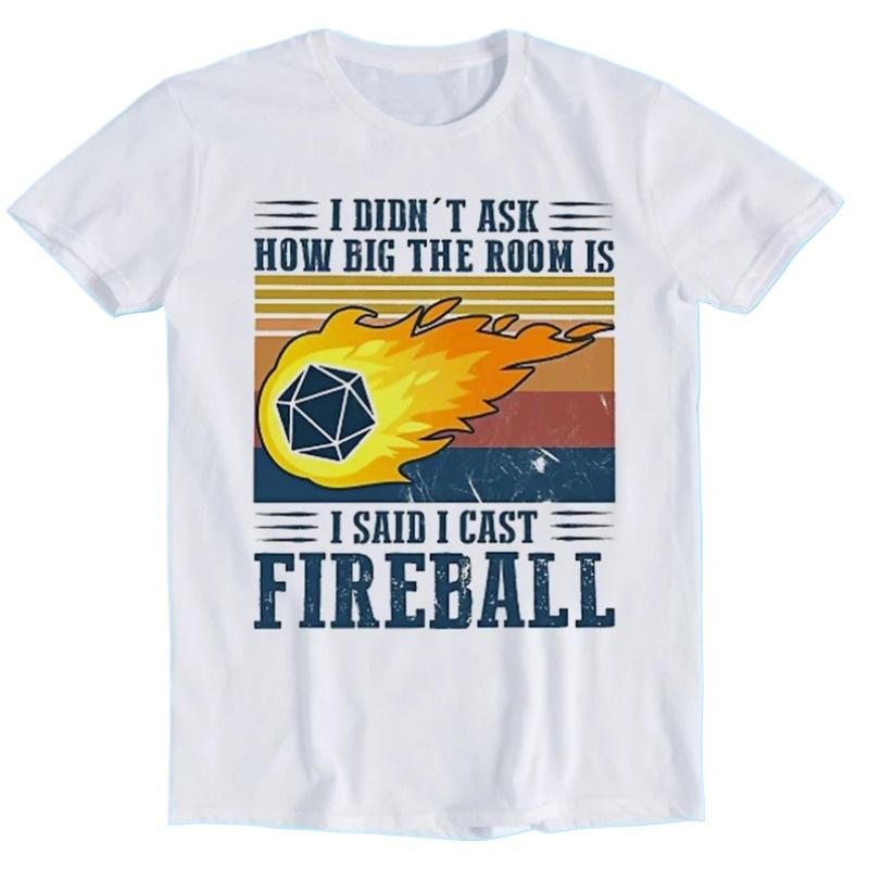 DM Cast Fireball DND Дракон Мастер Подземелий Волшебник Шутка Ретро Забавный Арт Рисунок Геймер Аниме Культ Мем Музыка Фильм Подарок Футболка