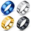 Мужской Творческий характер С узором Кольцо из титановой стали Золото Серебро Синий и черный