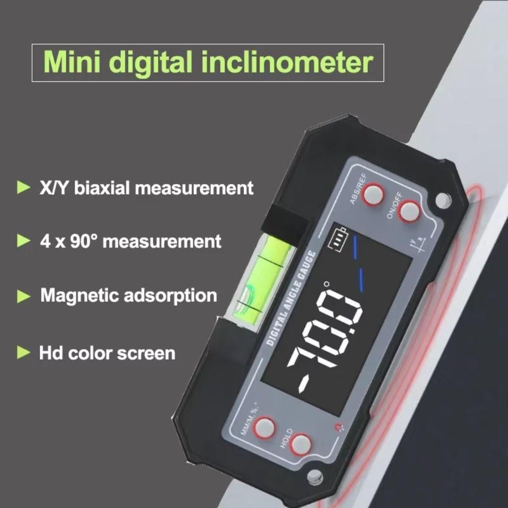 Multifunctional Digital Angle Gauge Rechargeable LCD Display Bevel Inclinometer with Bubble Magnetic Digital Inclinometer