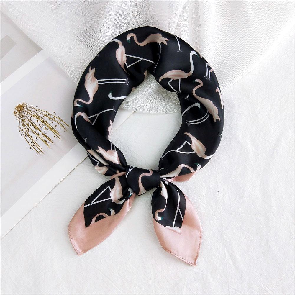 53CM Silk Scarf Small Square Scarf Versatile For Women Spring And Autumn Thin Design Fashionable And Stylish Decorative Scarf Professional Flight