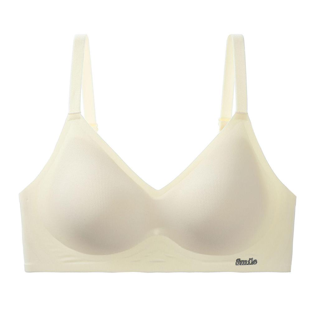 «Мягкий бесшовный бюстгальтер для женщин с маленькой грудью, со сборками по бокам, тонкой фиксированной чашкой, 3D-желейными полосками и поддержкой без косточек»