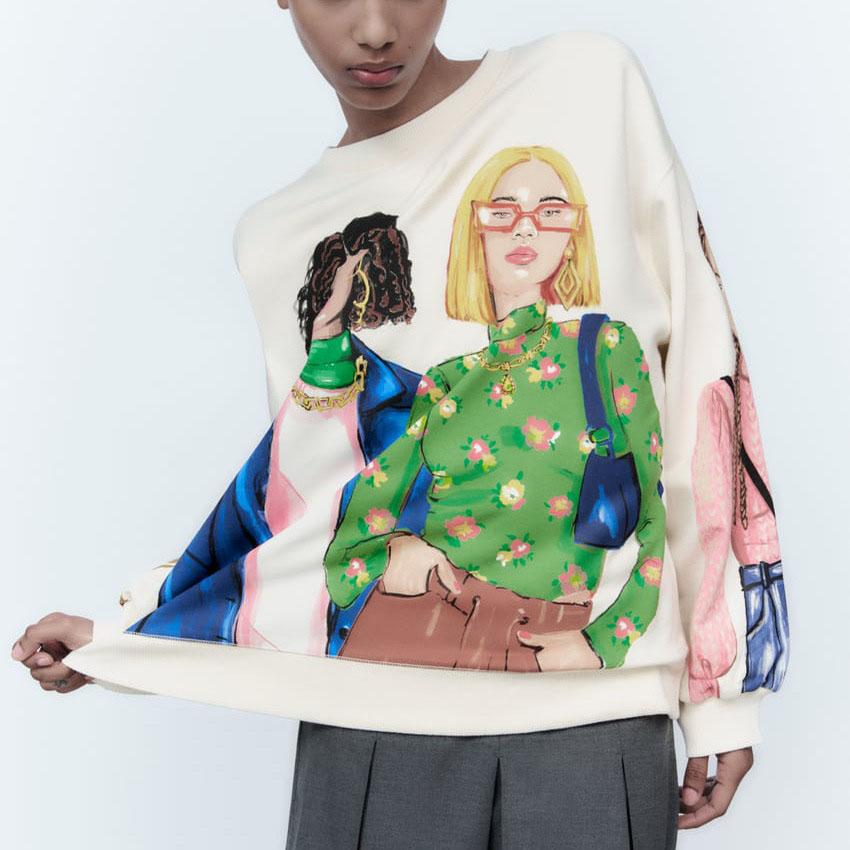 Женские свободные пуловеры с длинным рукавом и круглым вырезом, женские топы, однотонные толстовки с принтом