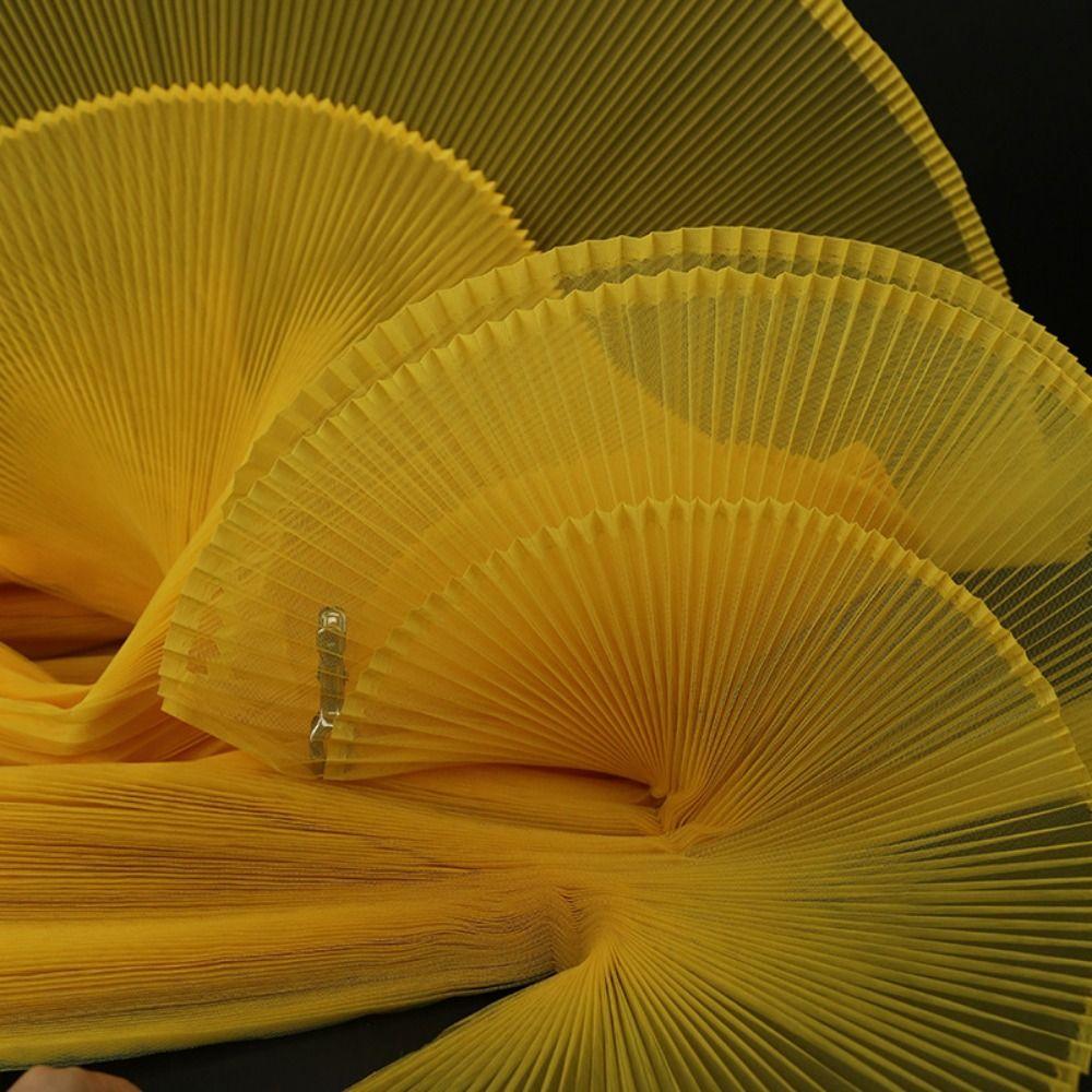 1 ярд/150см Однотонная ткань-гармошка Ткань-плиссе Сетка средней жесткости для DIY Ручная работа Дизайнерский материал Ткани для одежды