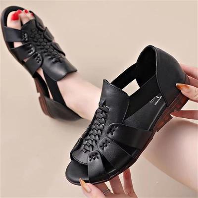 Модные женские сандалии 2024 года, новый дизайн, перекрестные ремешки, плоская подошва, нескользящая мягкая подошва, универсальные сандалии с застежкой-рыбьим ртом, Zapatos De Mujer