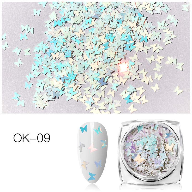 1 коробка смешанного размера, блестящие бабочки, блестки, украшения для ногтей, инструменты для маникюра «сделай сам»