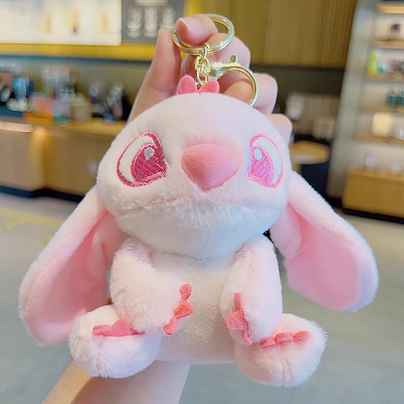 New Plush Stitch Cute Couple Bag Doll Doll Pendant School Bag Pendant Cartoon Keychain Gift Toy Anime Peripheral