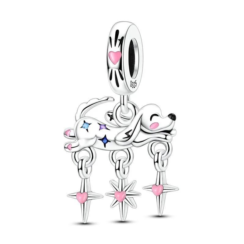 Новые медные романтические подвески в виде цветка любви, розовые бусины-чашки и бабочки, кулоны для женского браслета, обручальные украшения в подарок