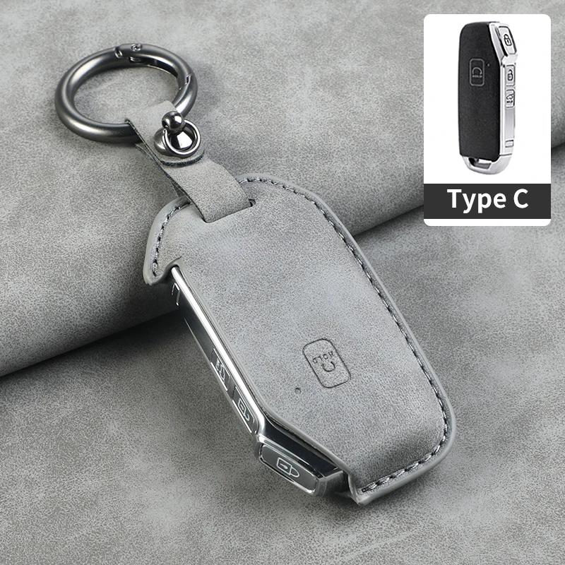 BTNPY1 5 Buttons Leather Car Key Case Cover Shell for Kia Telluride Telluride SX 2021 Sportage R 2022 K5 GT Line 2021 Seltos 2020