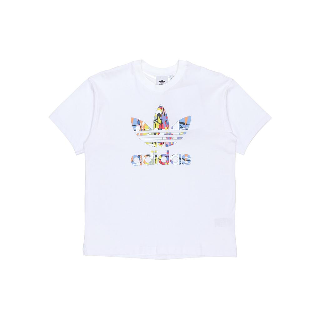 Adidas Originals Pure Color Logo Print Sports Short Sleeve T-Shirt Unisex Tops White HE2519