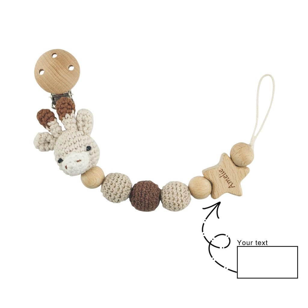 Персонализированная гравировка зажима для пустышки для новорожденного, подвесной цепочки для пустышки, цепочка для детской пустышки, защищающая от падения