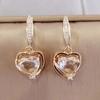 Новые роскошные градиентные цветные серьги с цирконием в форме сердца для женщин и девочек, модные серьги золотого цвета, вечерние ювелирные аксессуары