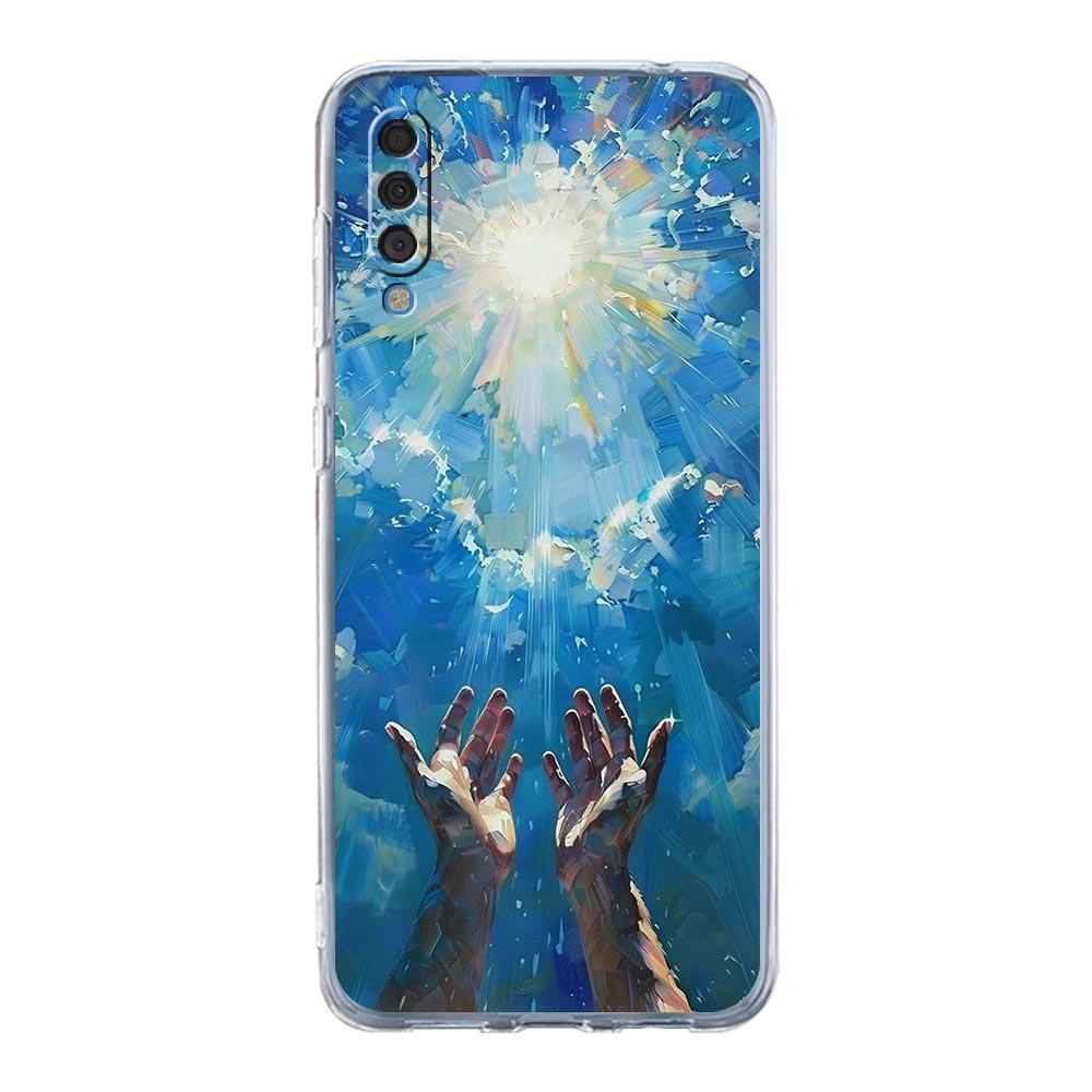 Чехол для Samsung A16 A14 A12 A22 A32 5G A34 A42 A52 A54 A50 A70 A20E A10S A20S A04S A06 Обложка Стихи из Христианской Библии Иисус
