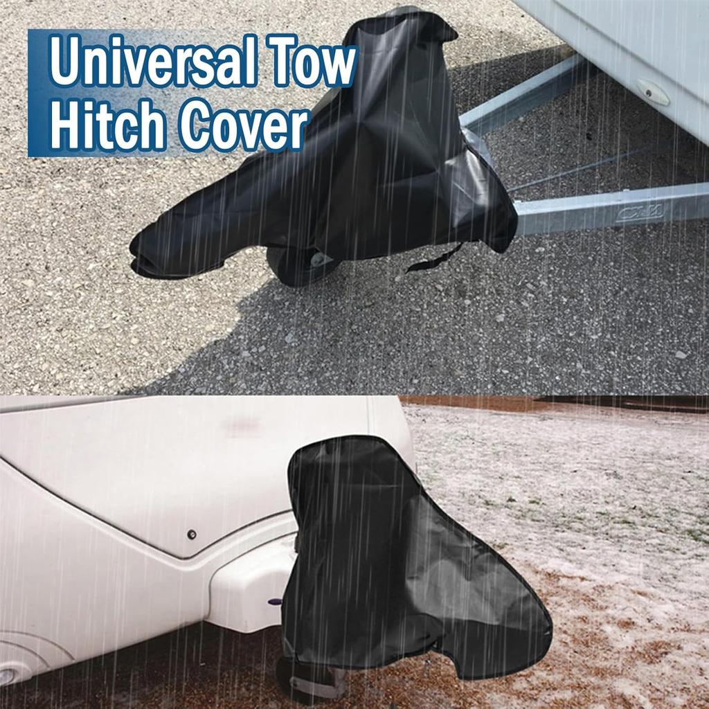 Caravan Hitch Cover - Trailer Hitch Cover With Breathable Oxford & Waterproof PVC Fabric, Adehoei 19 * 24.8 * 35" Travel Trailer Tongue Towing RV