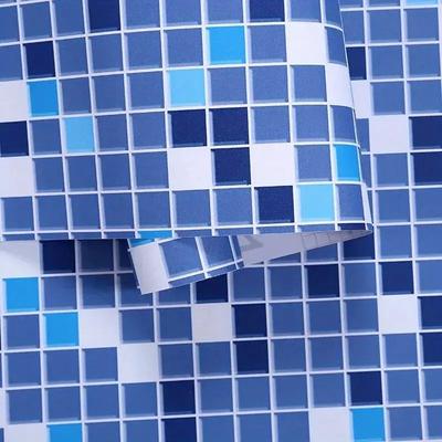 Водонепроницаемый виниловый рулон обоев-мозаики - Самоклеящийся, Легкая установка, Современный дизайн с формами и полосами для гостиной, кухни и