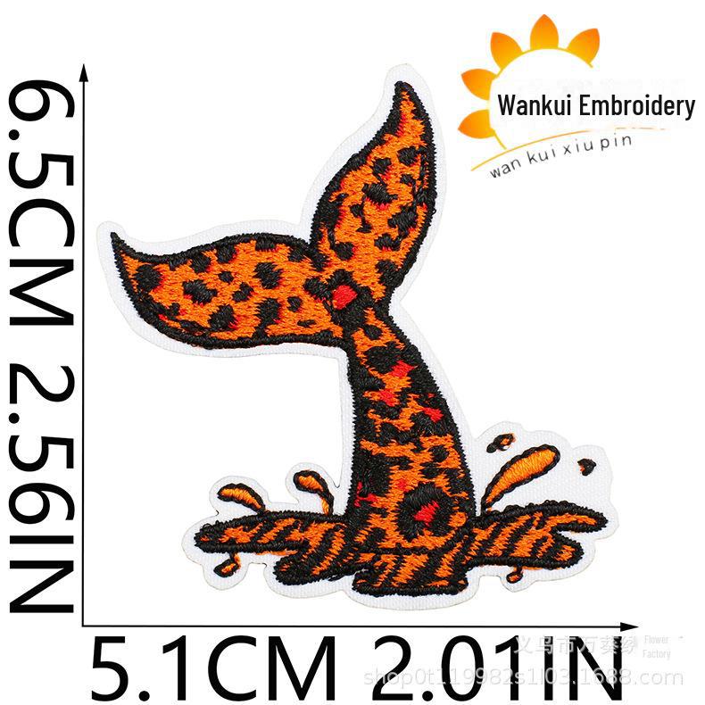 Нашивки с коровьим узором, хвостом русалки, леопардовым принтом и черепахой для украшения одежды и настольной лампы