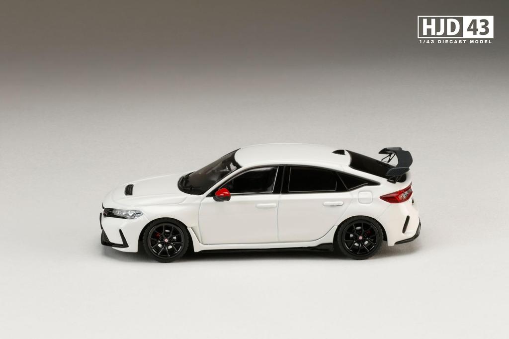 HobbyJAPAN HJD43 Scale Honda Civic TYPE R RACING BLACK Package with OEM Championship Finished Model 1/43 (FL5) Options, White, (HJD431004W)