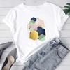 (Asian Size) Women Print Tee Beach Trend Sweet 90s Cute Top Fashion T Shirt Woman Female Clothing Short Sleeve Graphic T-shirts