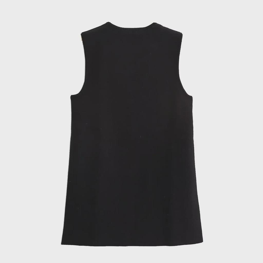 Женский трикотажный комплект из жилета без рукавов и прямых брюк