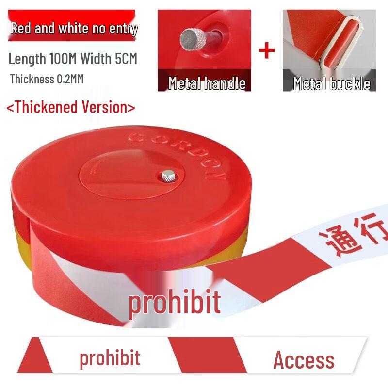Reflective Ret retractable Red & White Safety Warning Tape